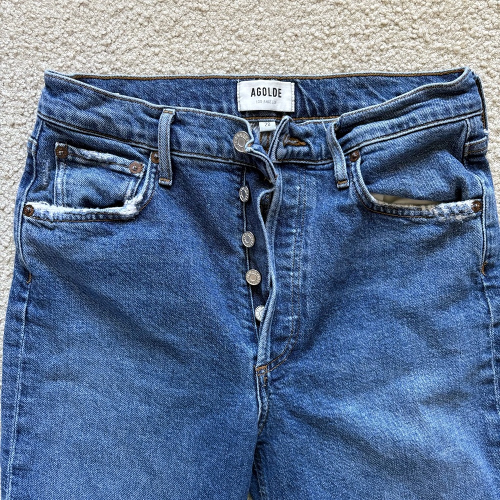 Agolde Riley High Rise Straight Crop Jeans - Picture 2 of 7